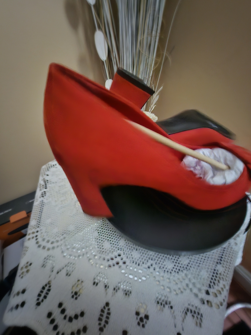 ๐๐Womens Anne Klein Red/Taupe Pointed-Toe Buckle Pumps 3" Heels-Size 10-โค๏ธ๐ฉท - Picture 3 of 11